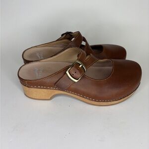 Dansko Shoes Mules Clogs Slides Women Size 38 US 7 Brown Leather Comfort casual